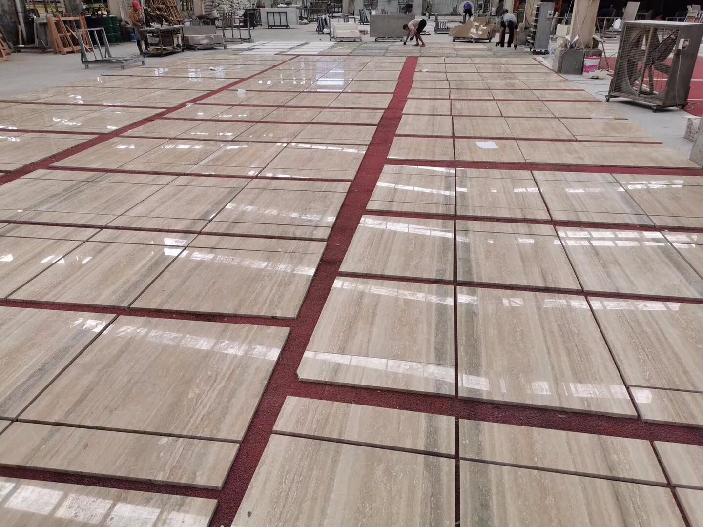 silver travertine tiles