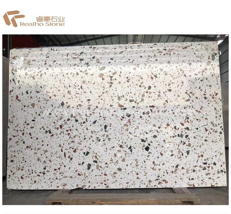 Colorful chips white terrazzo