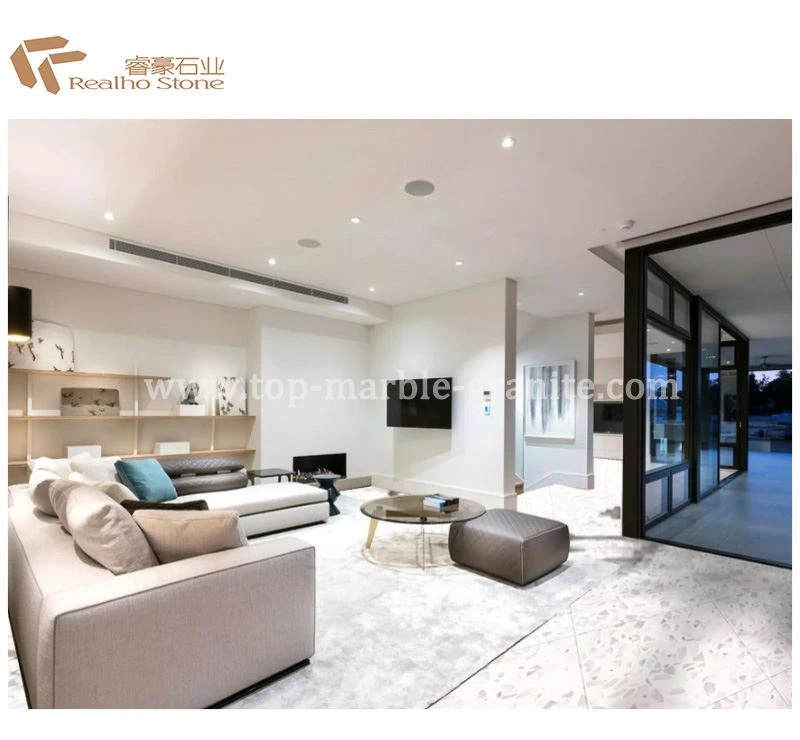 white terrazzo floor tiles