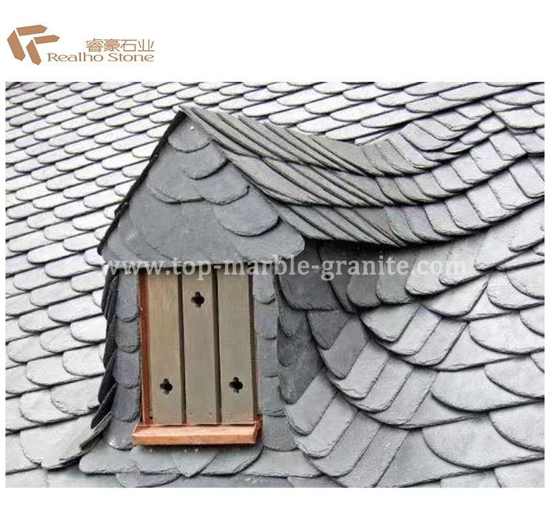 Grey slate roof tiles