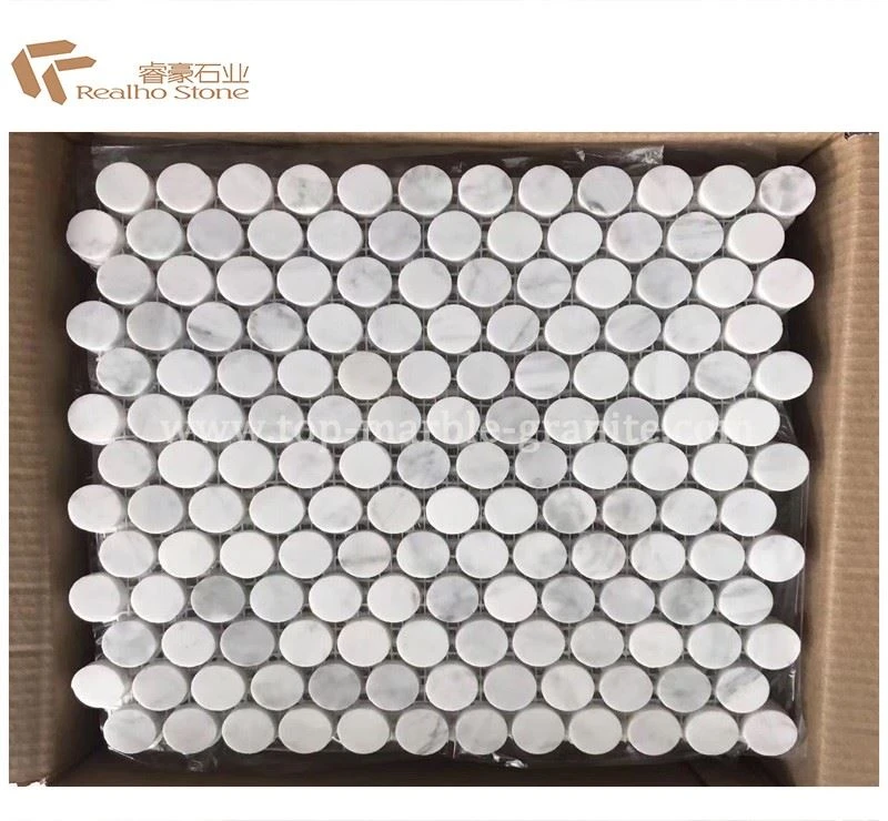 white marble mosaic wall tiles