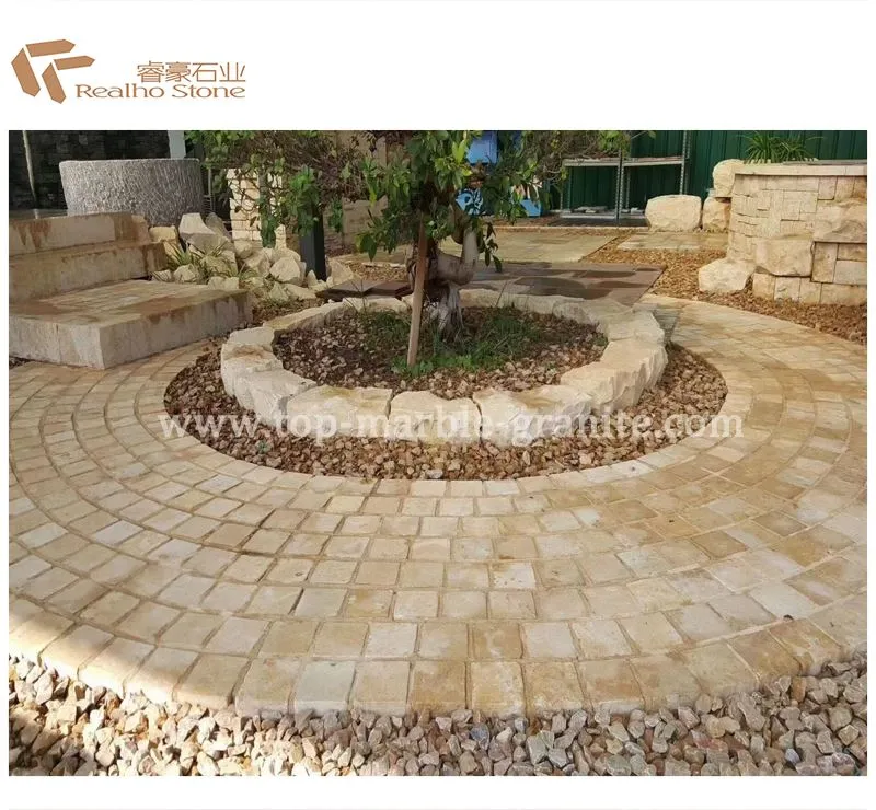 beige limestone floor pavings