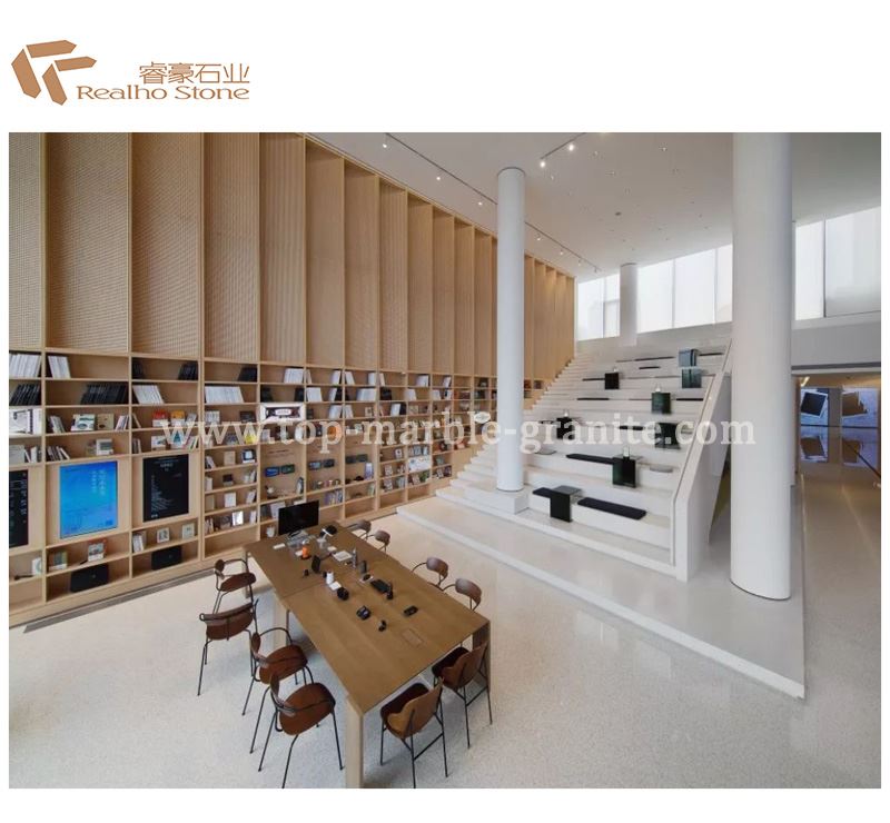 white terrazzo floor tiles