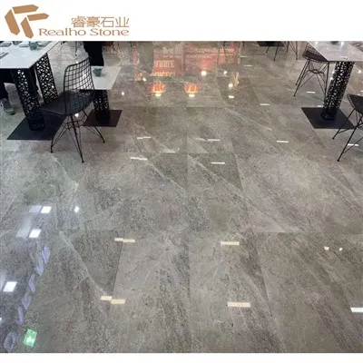 Azulejo de piso de pared de losa de mármol gris Castal afilado con piedra pulido