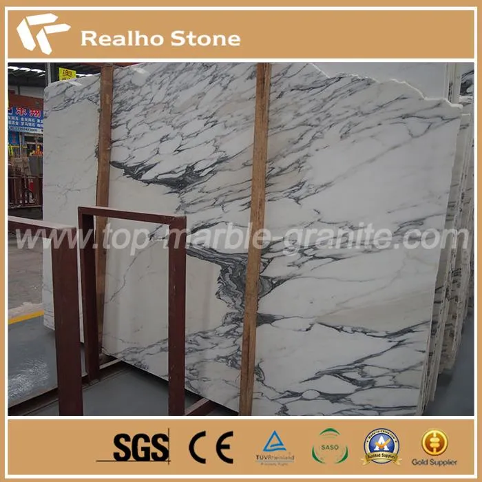 Losa de mármol Arabescato blanco italiano para decoración de azulejos de piso