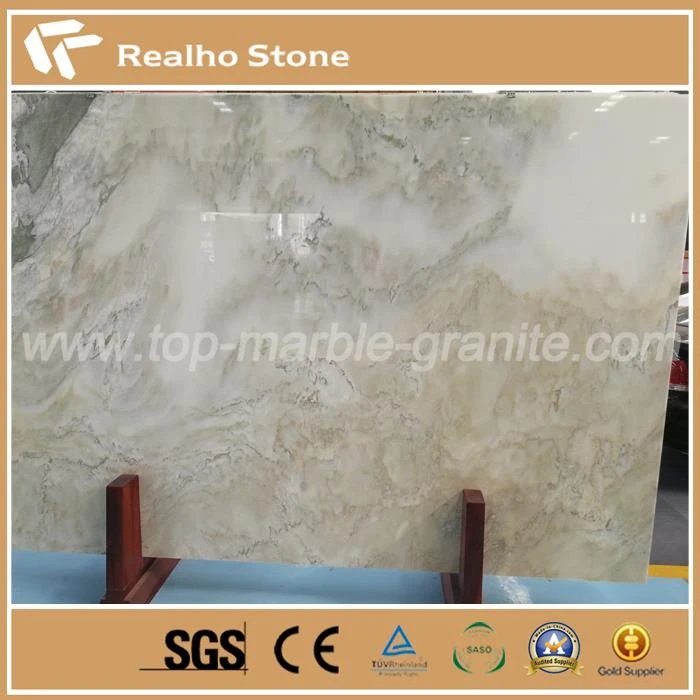 Landscape White Marble Bookmatch For Wall / Flooring Design