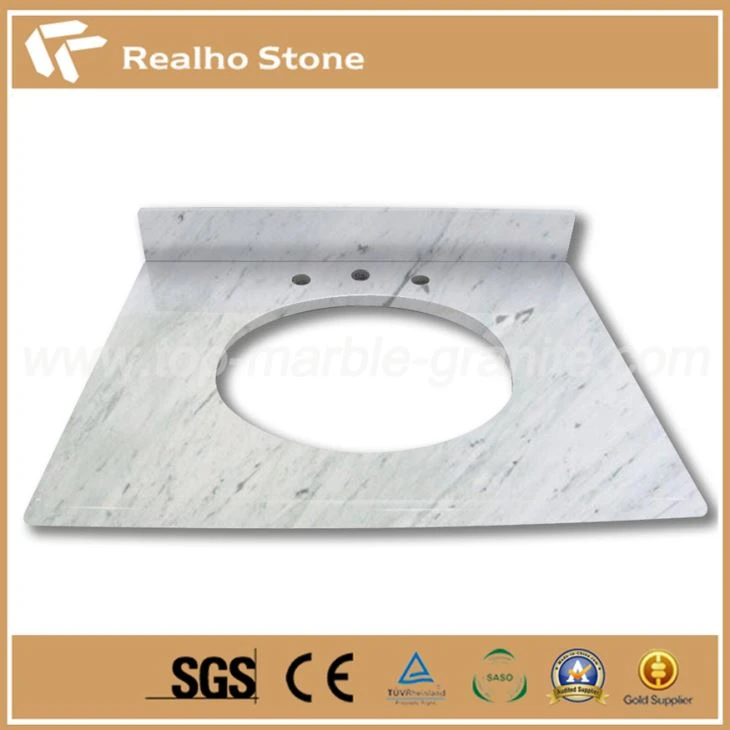 Natural Carrara White Marble Bathroom Tops