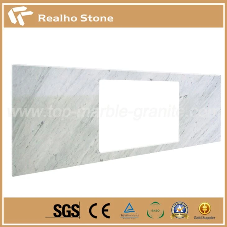 Natural Carrara White Marble Bathroom Tops