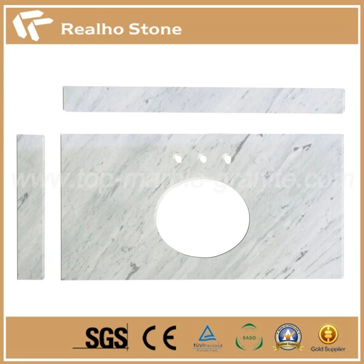 Natural Carrara White Marble Bathroom Tops