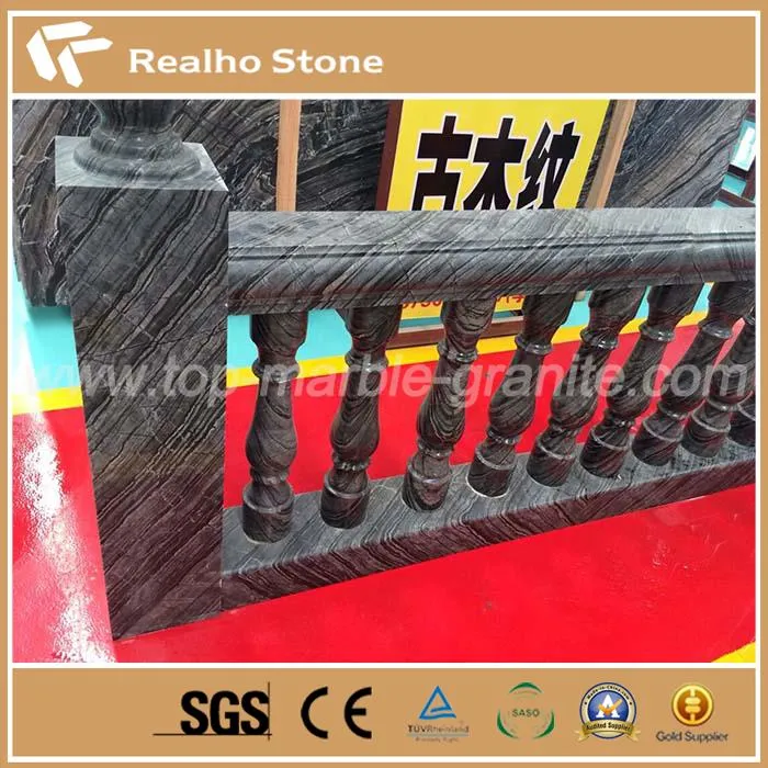 Nature Antique Black Oak Wooden Marble Slab