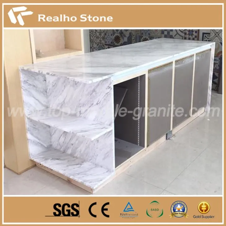 Volakas White Marble Tops for Countertop, Vanity Top, Work Top, Coffee Table Top and Reception Top