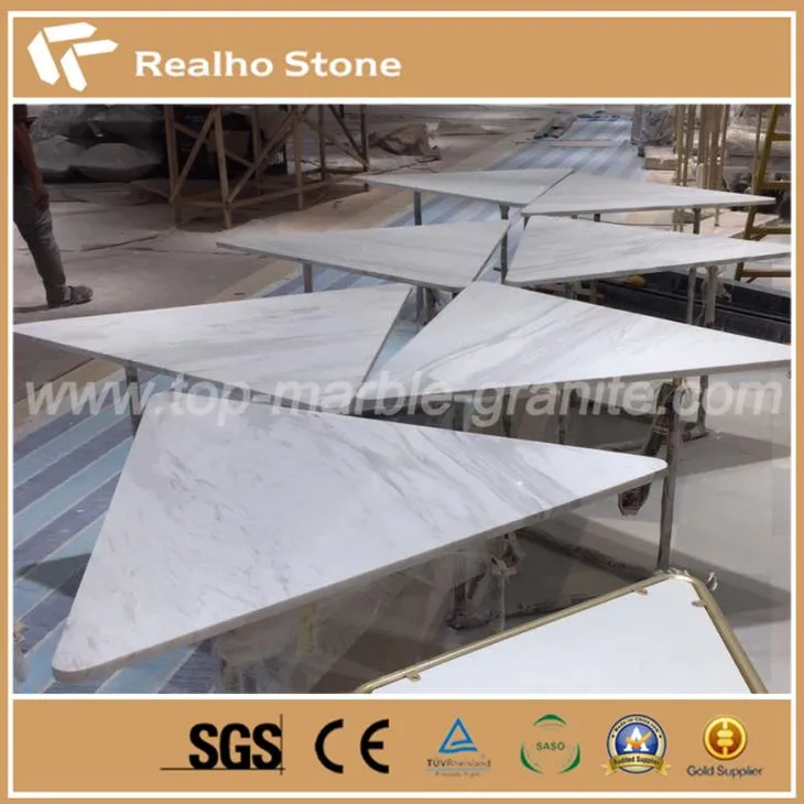 Volakas White Marble Tops for Countertop, Vanity Top, Work Top, Coffee Table Top and Reception Top