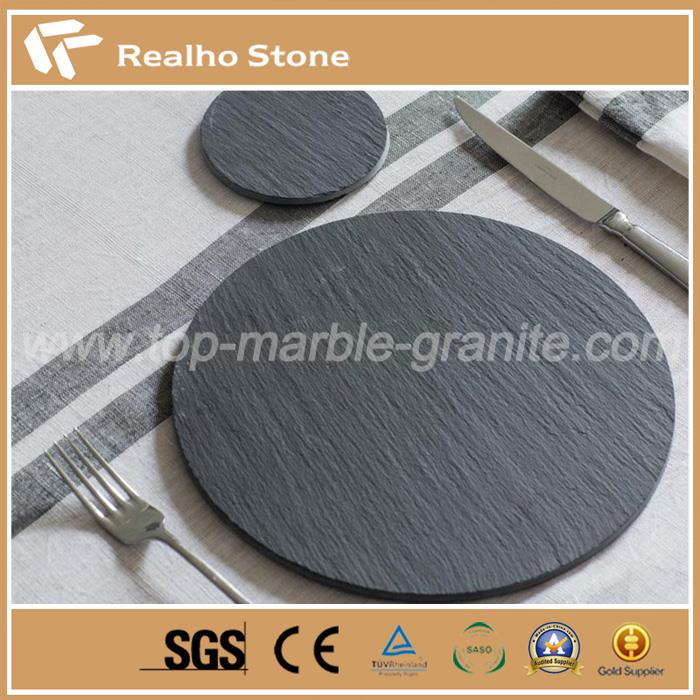 Round Natural Slate Dinning Plates