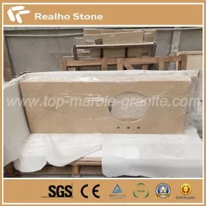Natural Top Grade Galala Beige Mármol Vanidades y Tops para Baño