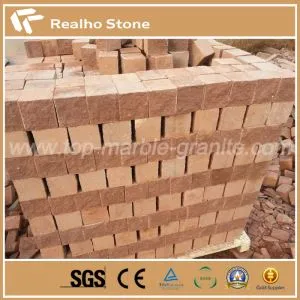 Piedra de pavimento rojo pórfido adoquinado baldosa de suelo en venta