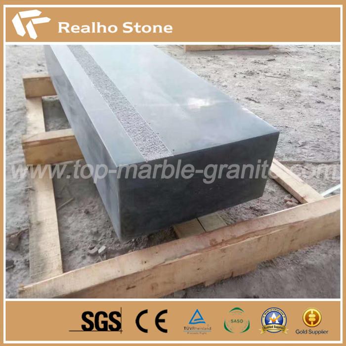 Chinese Honed Blue Limestone Steps With Anti-slip Strip
