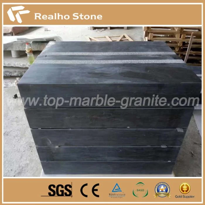 Chinese Honed Blue Limestone Steps With Anti-slip Strip