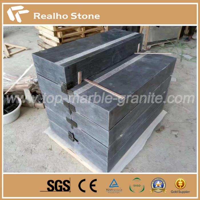 Chinese Honed Blue Limestone Steps With Anti-slip Strip