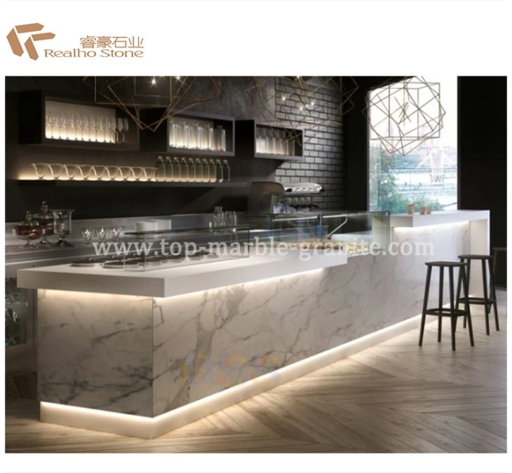 Encimera de bar de restaurante comercial de cuarzo de buena calidad