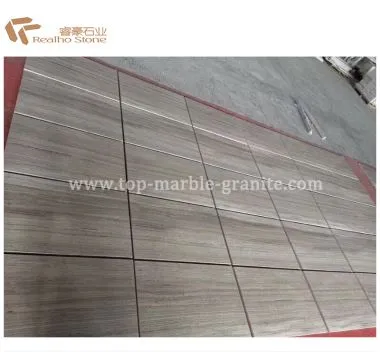 Azulejos de mármol de la vena de madera gris