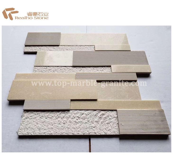 3D random strips quartz tile