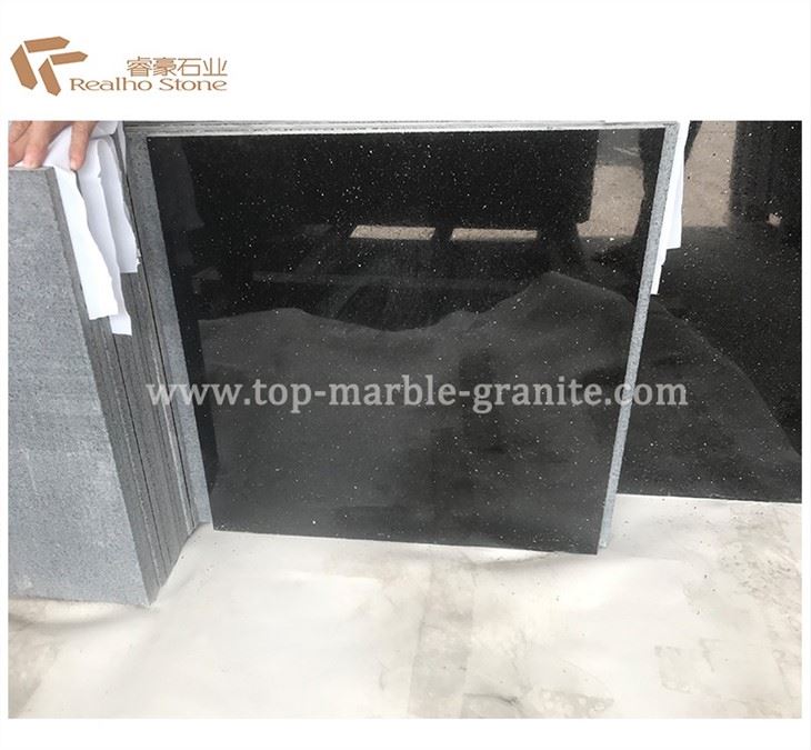 Black Galaxy Granite Floor Tiles