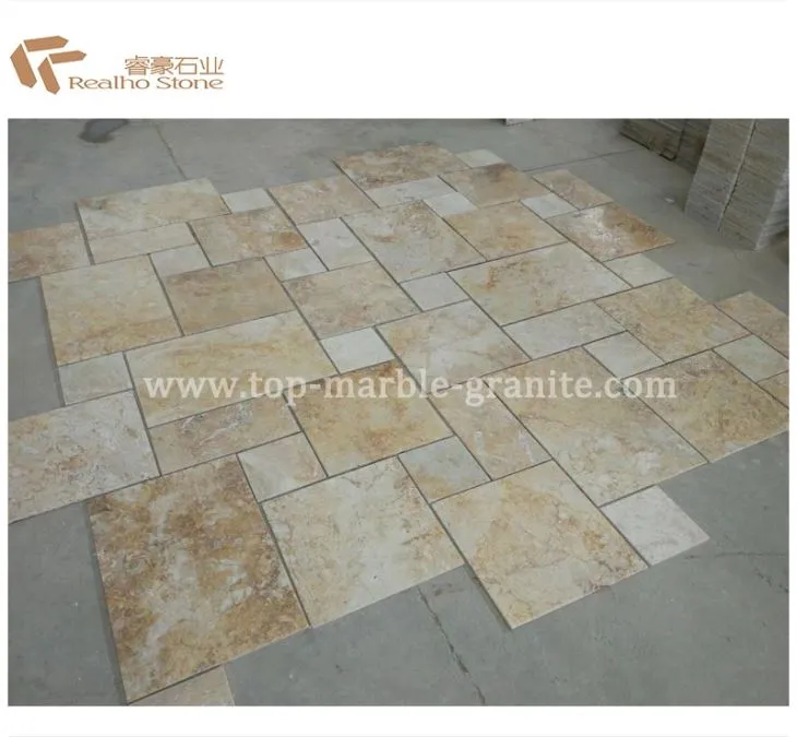 Brushed French Pattern Beige Travertine Tiles