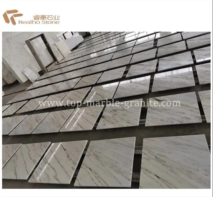 white polished marble floor tiles
