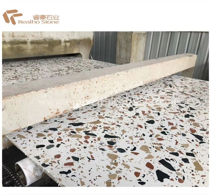 Multi Colorful Patterns White Terrazzo Tiles