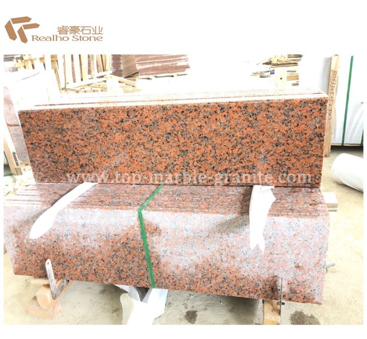 maple red granite stair