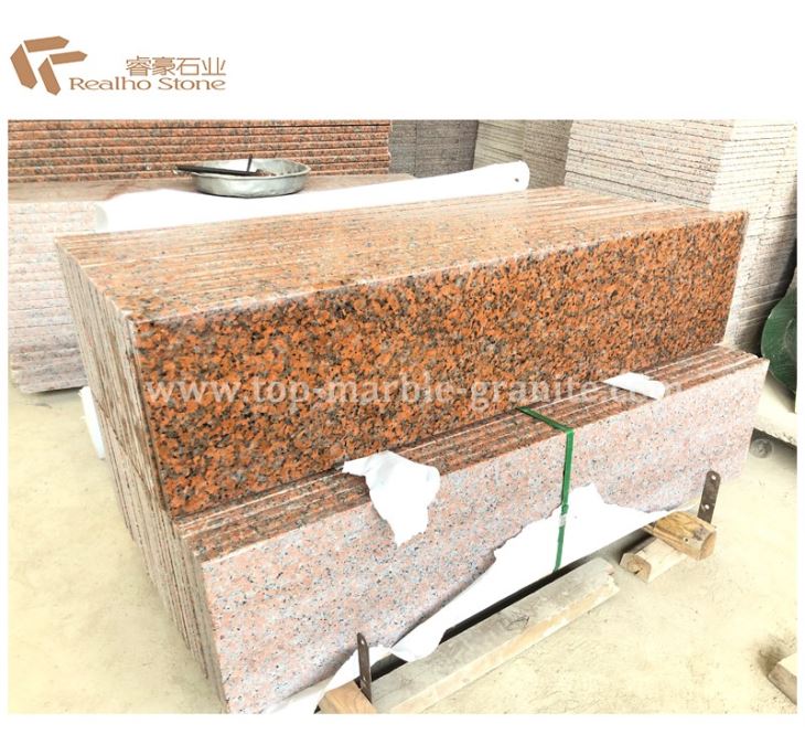 maple red granite step
