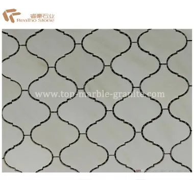 Azulejos de mosaico de mármol blanco de alabastro