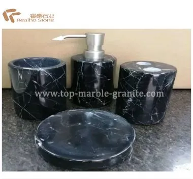 Accesorios para ducha de piedra marquina negra