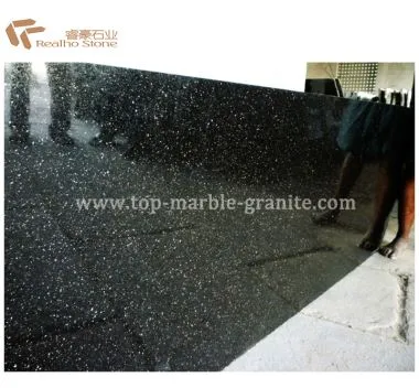 Losa de granito de galaxia negra pulida