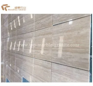 Azulejos de pared de travertino beige beige pulido