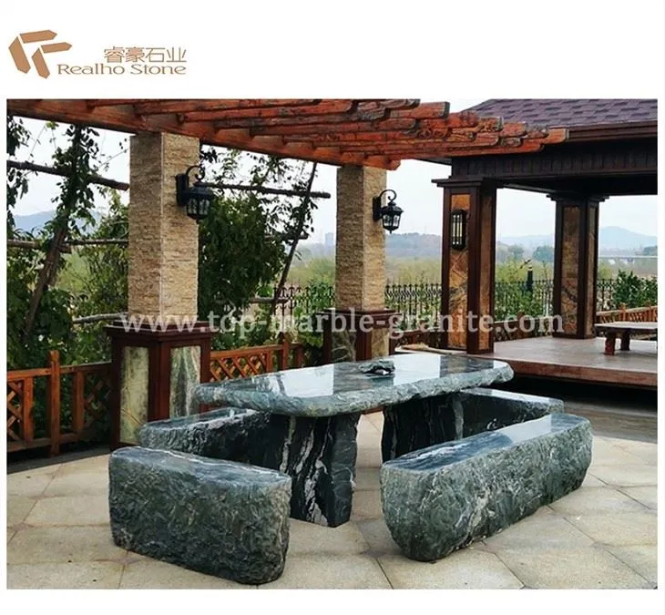 Table Bench Chair Stool Of Green Marble Jade For Courtyard Garden