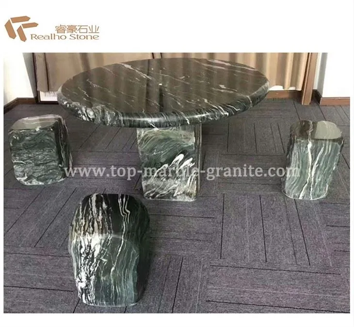 Table Bench Chair Stool Of Green Marble Jade For Courtyard Garden