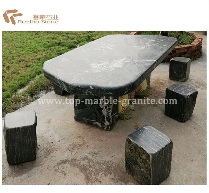 Table Bench Chair Stool Of Green Marble Jade For Courtyard Garden