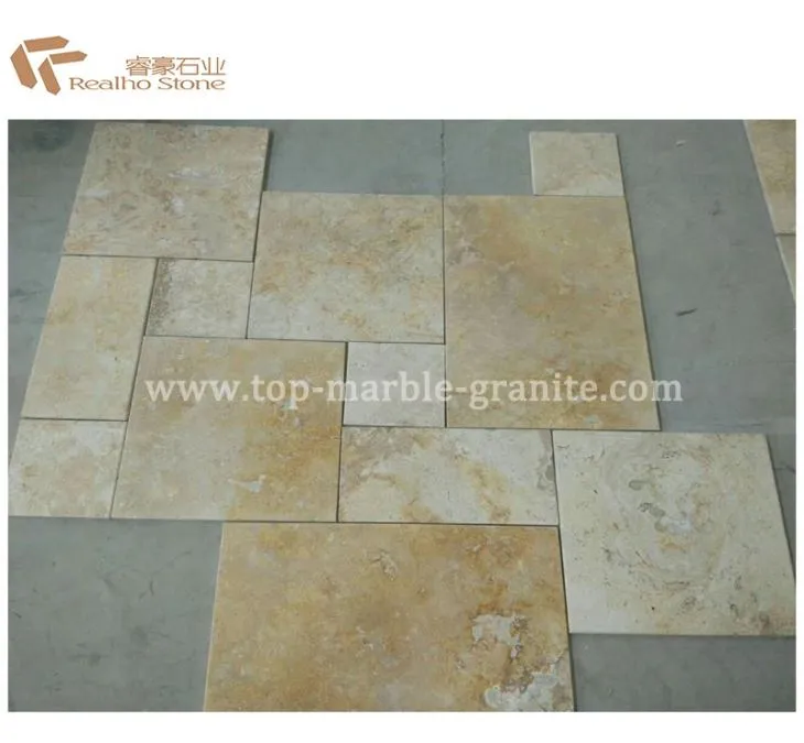 tumbled travertine french pattern