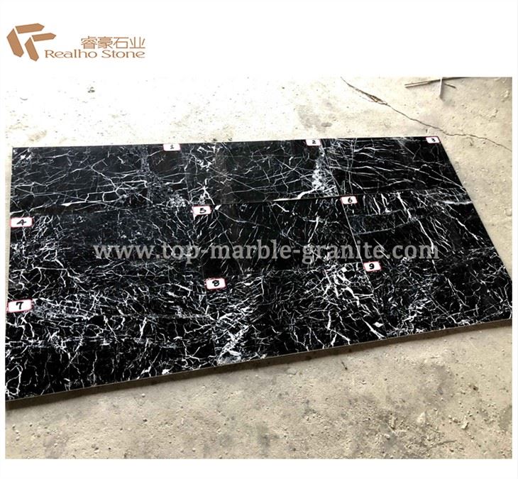 Azulejo de chapa de mármol negro