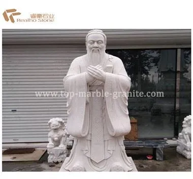 Estatua de mármol de la escultura de Confucio tallada a mano