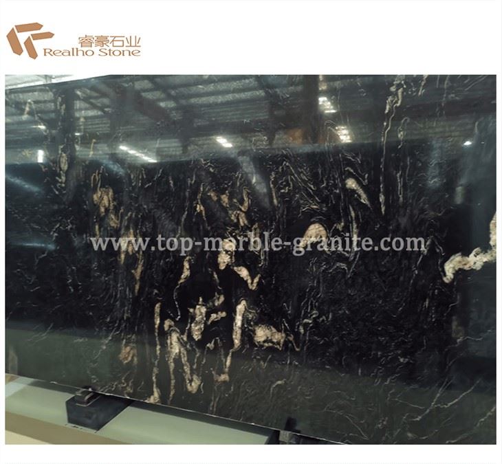 Black Fusion Granite Slab Polished