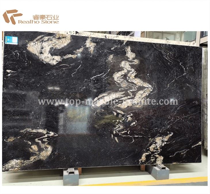 Black Fusion Granite Slab Polished