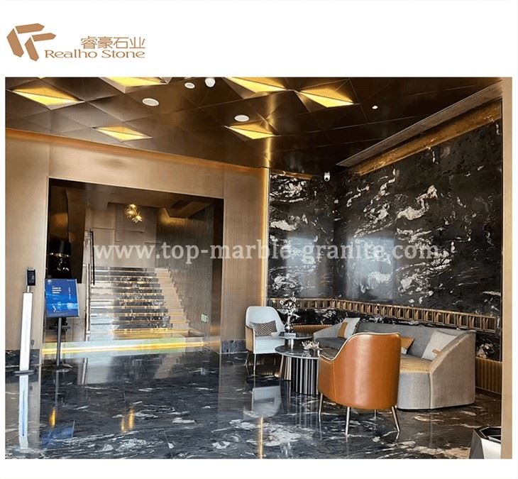 Black Fusion Granite Slab Polished