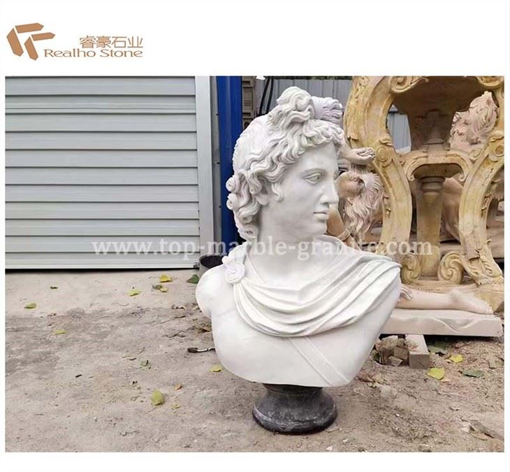 Estatuas de busto de cabeza de mujer de hombre de mármol