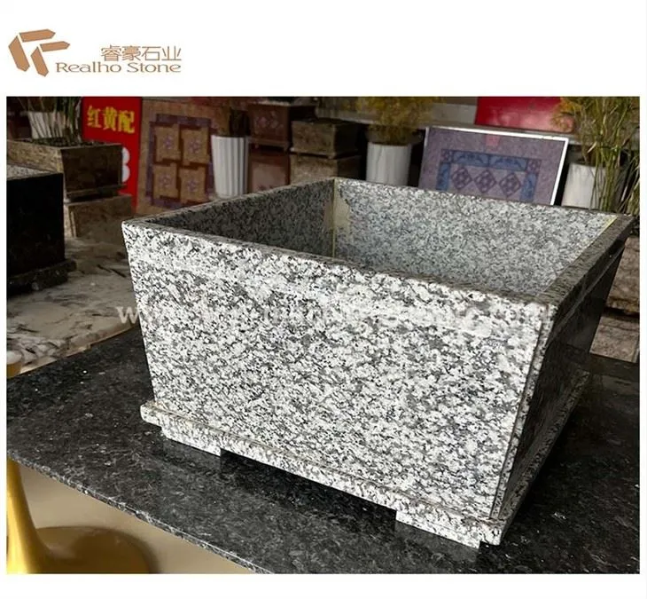 Maceta de granito natural para decoración interior y exterior