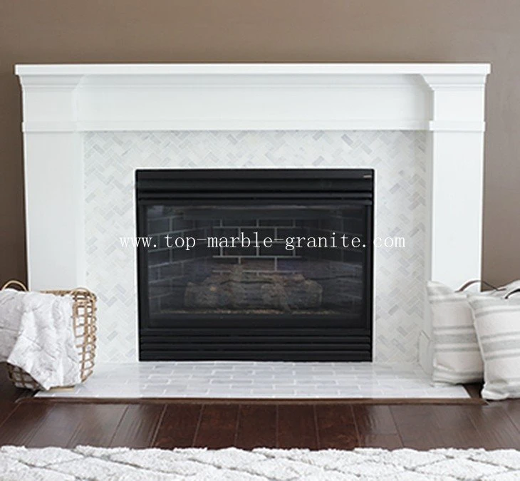 Marble Tile Fireplace