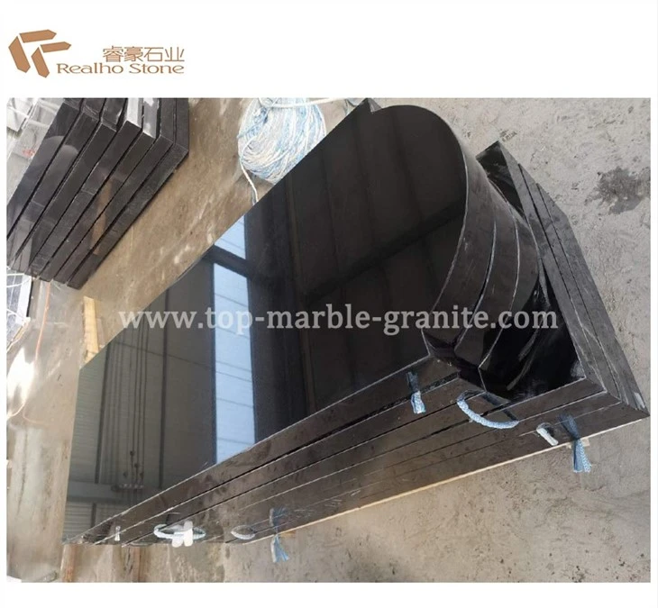 Black granite tombstone