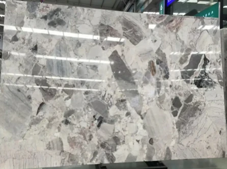 Losa de mármol gris fantasía pulida para proyecto de construcción