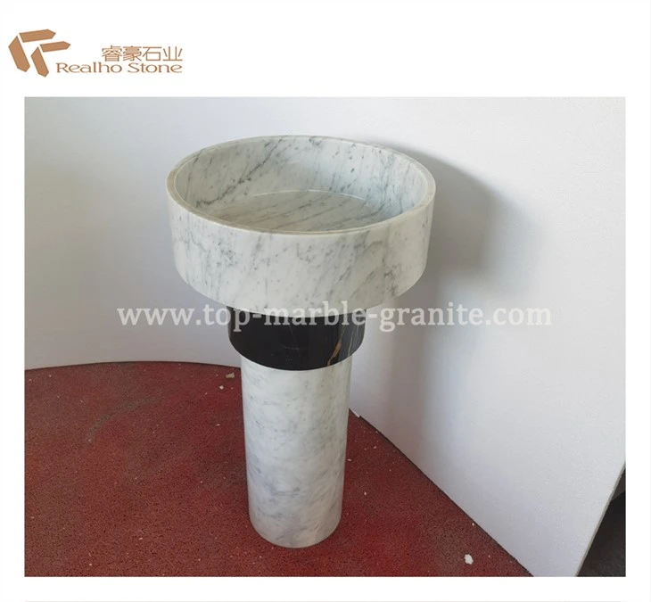 Lavabo de piedra de mármol con pedestal